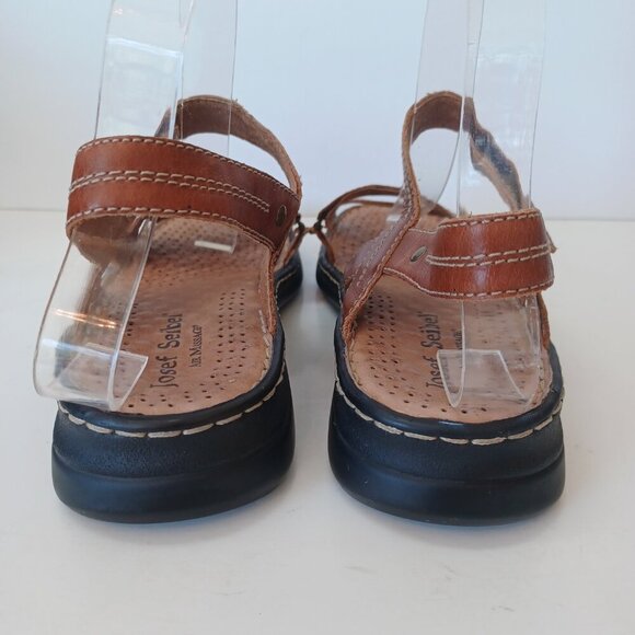 Josef Seibel Brown Leather Sandals Air Massage Flats Womens US 10 or Eur 40 - Picture 5 of 13